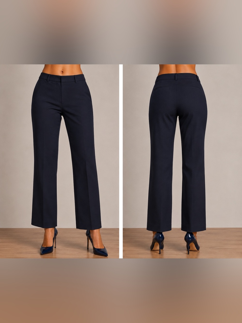 Old Navy Navy Straight-Leg Women's Dress Trousers